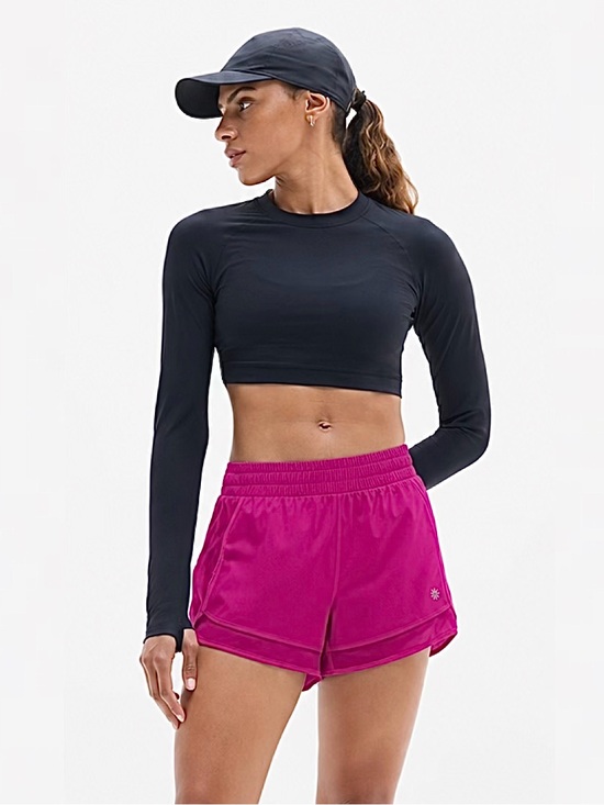 Athleta Pants - Athleta Mesh Racer Run Mid Rise Short in Magenta